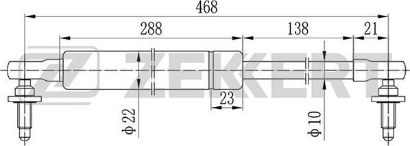 Zekkert GF-1829 - Газова пружина, кришка багажник avtolavka.club