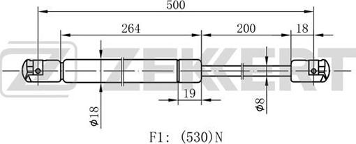 Zekkert GF-1755 - Газова пружина, кришка багажник avtolavka.club