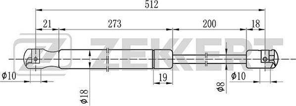 Zekkert GF-1737 - Газова пружина, кришка багажник avtolavka.club