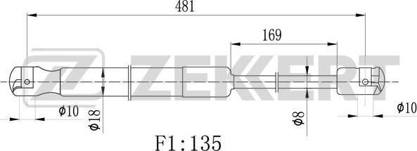 Zekkert GF-2490 - Газова пружина, заднє скло avtolavka.club