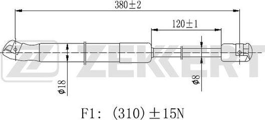 Zekkert GF-2452 - Газова пружина, капот avtolavka.club