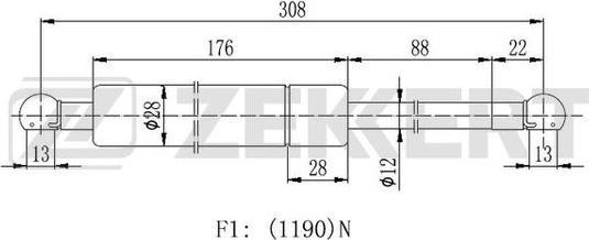 Zekkert GF-2466 - Газова пружина, кришка багажник avtolavka.club