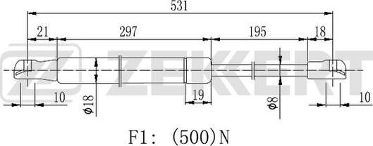 Zekkert GF-2460 - Газова пружина, кришка багажник avtolavka.club