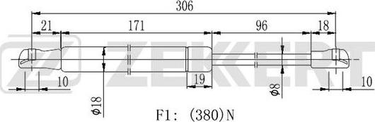 Zekkert GF-2438 - Газова пружина, капот avtolavka.club