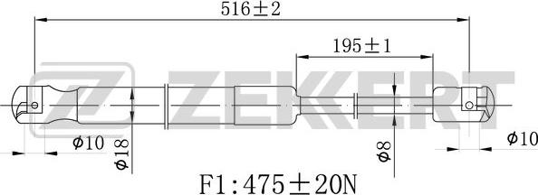 Zekkert GF-2479 - Газова пружина, кришка багажник avtolavka.club