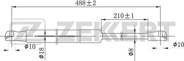 Zekkert GF-2476 - Газова пружина, кришка багажник avtolavka.club