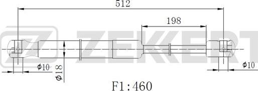 Zekkert GF-2515 - Газова пружина, кришка багажник avtolavka.club