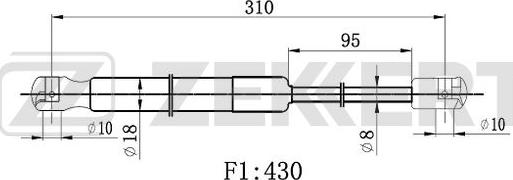 Zekkert GF-2535 - Газова пружина, капот avtolavka.club