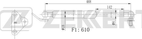 Zekkert GF-2524 - Газова пружина, кришка багажник avtolavka.club