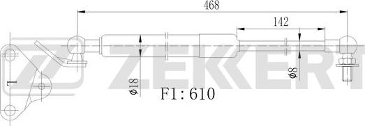 Zekkert GF-2525 - Газова пружина, кришка багажник avtolavka.club