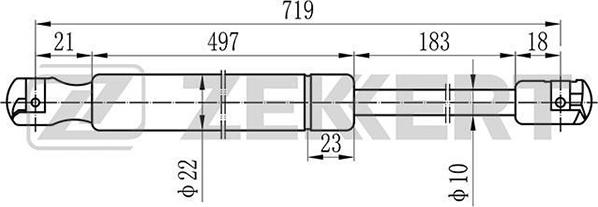 Zekkert GF-2001 - Газова пружина, кришка багажник avtolavka.club