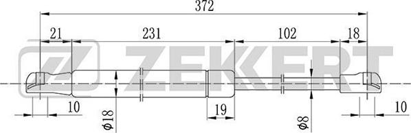 Zekkert GF-2083 - Газова пружина, капот avtolavka.club