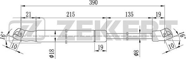 Zekkert GF-2082 - Газова пружина, капот avtolavka.club