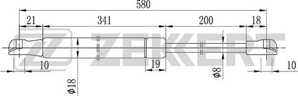 Zekkert GF-2038 - Газова пружина, кришка багажник avtolavka.club