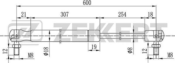 Zekkert GF-2101 - Газова пружина, кришка багажник avtolavka.club