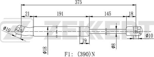 Zekkert GF-2136 - Газова пружина, кришка багажник avtolavka.club