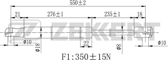 Zekkert GF-2173 - Газова пружина, кришка багажник avtolavka.club