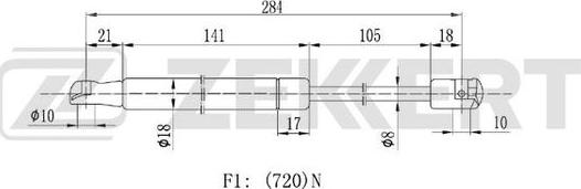 Zekkert GF-2241 - Газова пружина, капот avtolavka.club