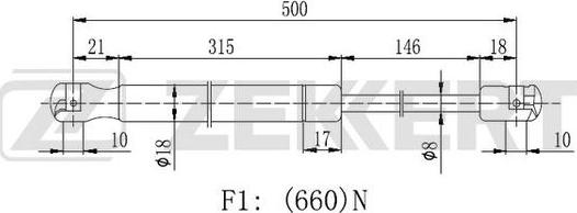 Zekkert GF-2231 - Газова пружина, кришка багажник avtolavka.club