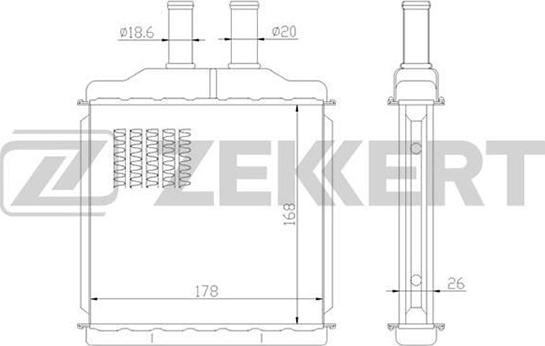 Zekkert MK-5045 - Теплообмінник, опалення салону avtolavka.club