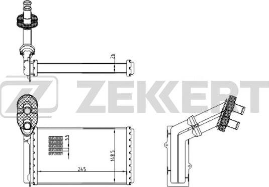 Zekkert MK-5032 - Теплообмінник, опалення салону avtolavka.club