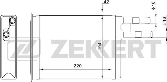 Zekkert MK-5026 - Теплообмінник, опалення салону avtolavka.club