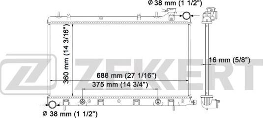 Zekkert MK-1448 - Радіатор, охолодження двигуна avtolavka.club