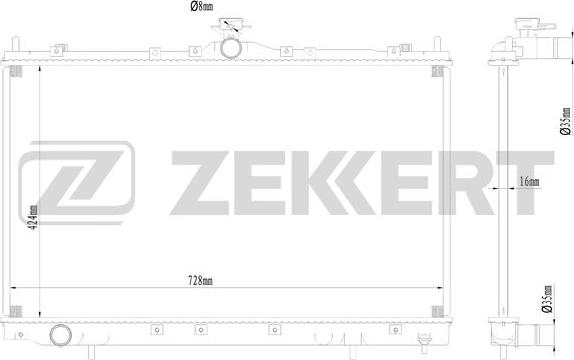 Zekkert MK-1597 - Радіатор, охолодження двигуна avtolavka.club