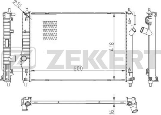 Zekkert MK-1554 - Радіатор, охолодження двигуна avtolavka.club