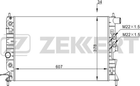 Zekkert MK-1516 - Радіатор, охолодження двигуна avtolavka.club