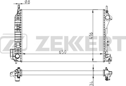 Zekkert MK-1525 - Радіатор, охолодження двигуна avtolavka.club