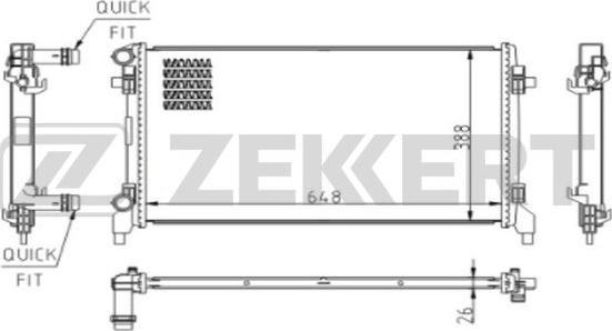 Zekkert MK-1606 - Радіатор, охолодження двигуна avtolavka.club