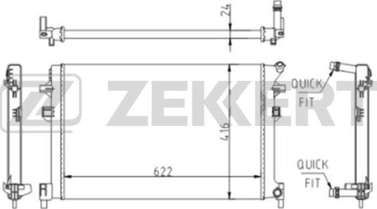 Zekkert MK-1617 - Радіатор, охолодження двигуна avtolavka.club