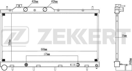 Zekkert MK-1045 - Радіатор, охолодження двигуна avtolavka.club