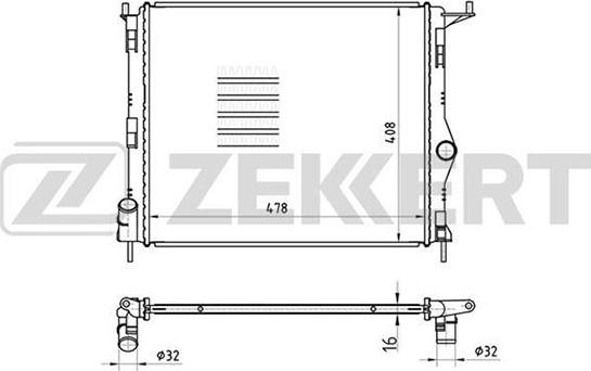 Zekkert MK-1050 - Радіатор, охолодження двигуна avtolavka.club