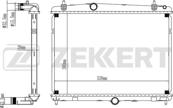 Zekkert MK-1060 - Радіатор, охолодження двигуна avtolavka.club