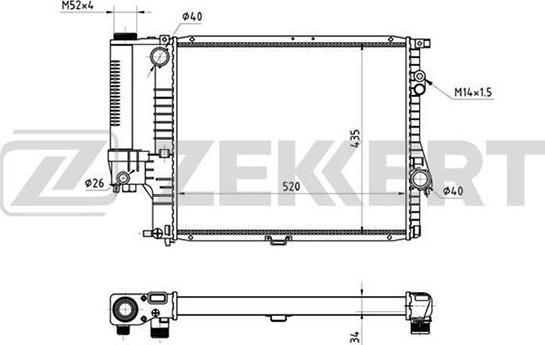 Zekkert MK-1003 - Радіатор, охолодження двигуна avtolavka.club