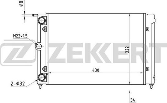 Zekkert MK-1028 - Радіатор, охолодження двигуна avtolavka.club