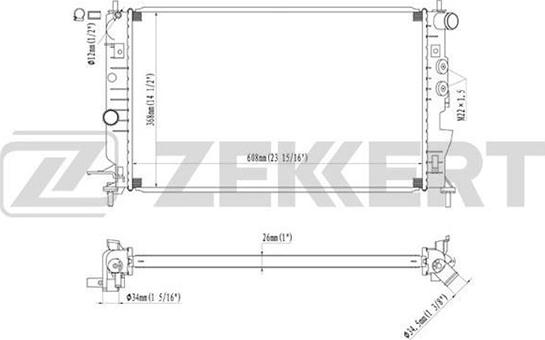 Zekkert MK-1077 - Радіатор, охолодження двигуна avtolavka.club