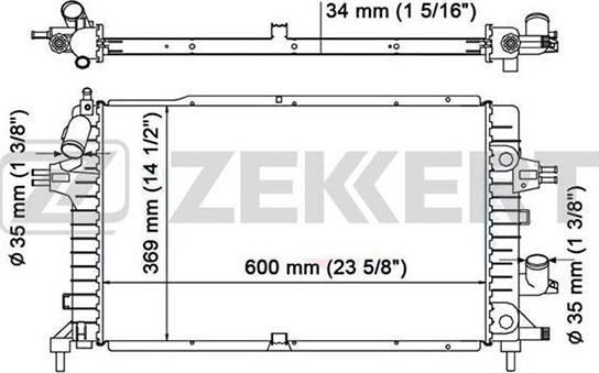 Zekkert MK-1188 - Радіатор, охолодження двигуна avtolavka.club