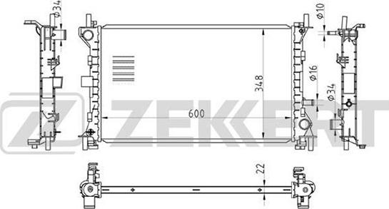 Zekkert MK-1123 - Радіатор, охолодження двигуна avtolavka.club