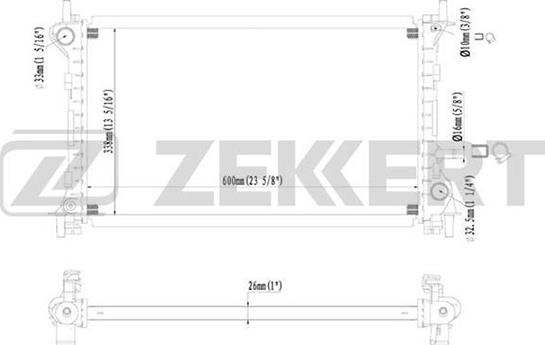 Zekkert MK-1122 - Радіатор, охолодження двигуна avtolavka.club