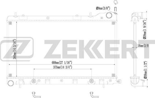 Zekkert MK-1178 - Радіатор, охолодження двигуна avtolavka.club