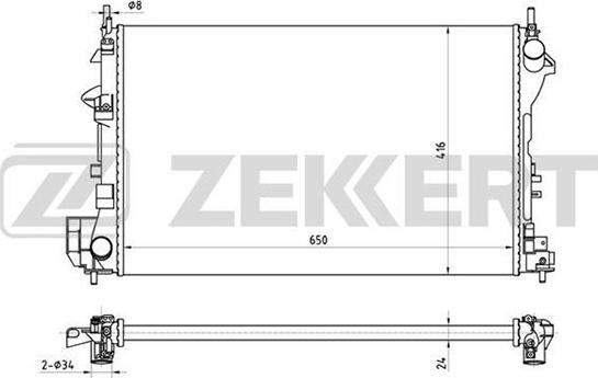 Zekkert MK-1385 - Радіатор, охолодження двигуна avtolavka.club