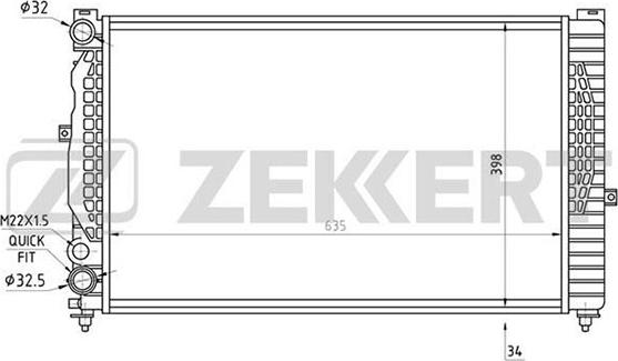 Zekkert MK-1335 - Радіатор, охолодження двигуна avtolavka.club