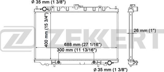 Zekkert MK-1241 - Радіатор, охолодження двигуна avtolavka.club