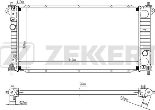 Zekkert MK-1253 - Радіатор, охолодження двигуна avtolavka.club