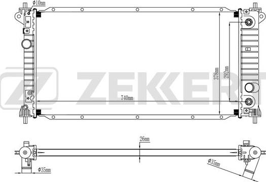 Zekkert MK-1252 - Радіатор, охолодження двигуна avtolavka.club