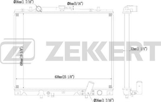 Zekkert MK-1218 - Радіатор, охолодження двигуна avtolavka.club