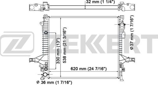 Zekkert MK-1235 - Радіатор, охолодження двигуна avtolavka.club